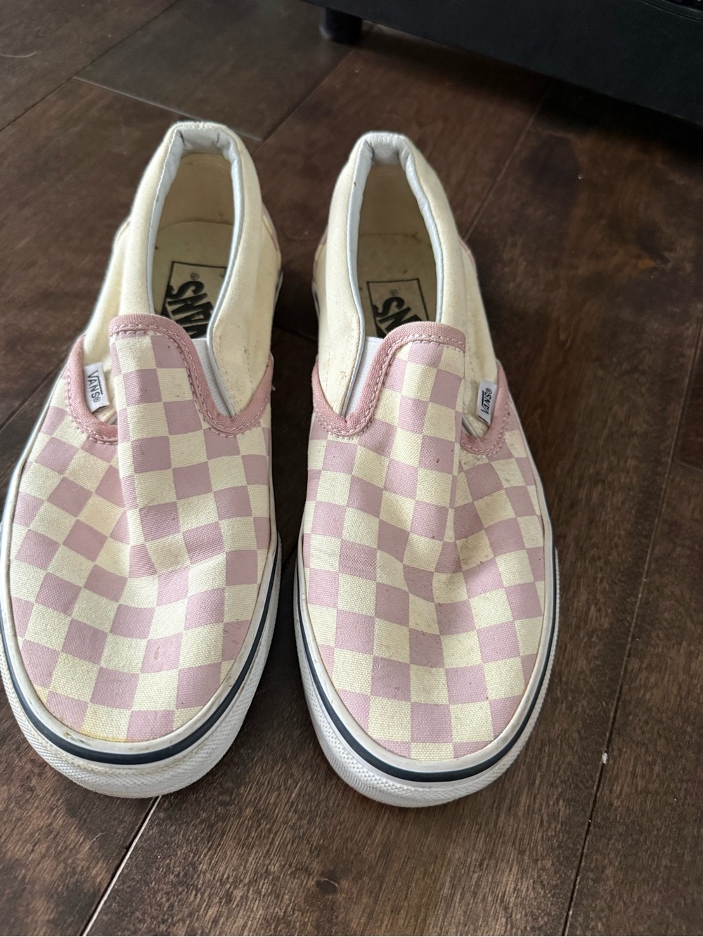 Vans Slip-On Checkerboard Skate Shoes - purple & Cream